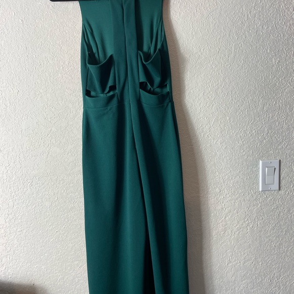 Lulu's Night Out Forest Green Wide-Leg Cutout Jumpsuit Sz M - Picture 6 of 8